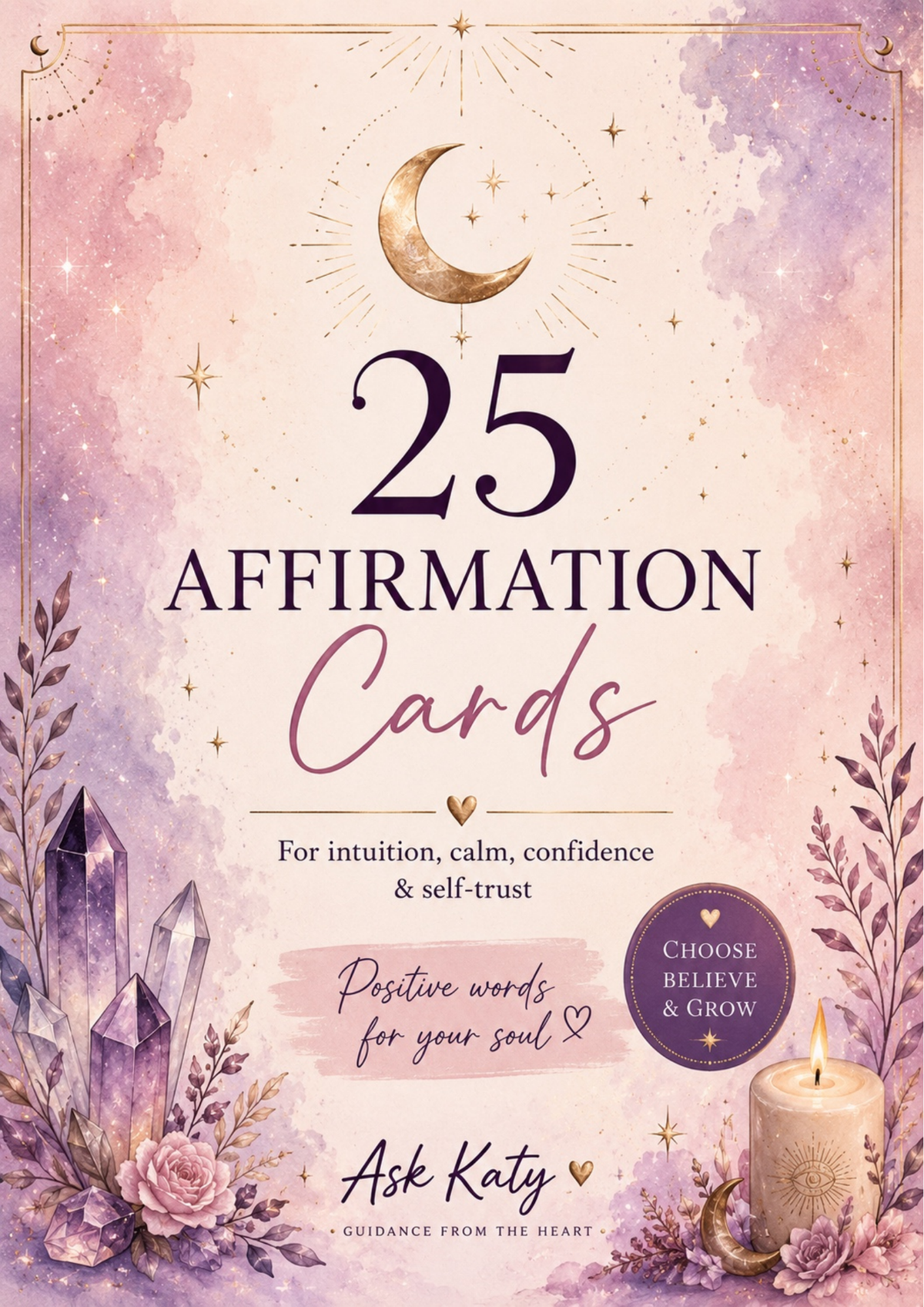 Ask Katy 25 Affirmation Cards free printable cover