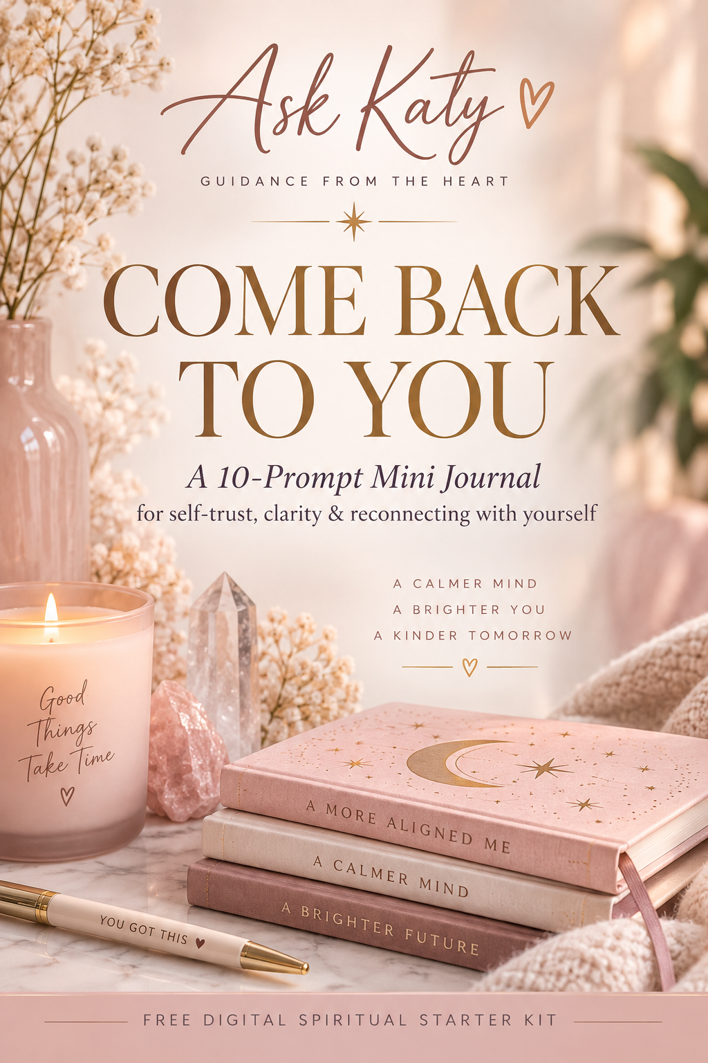 Ask Katy Come Back to You free 10-prompt mini journal cover